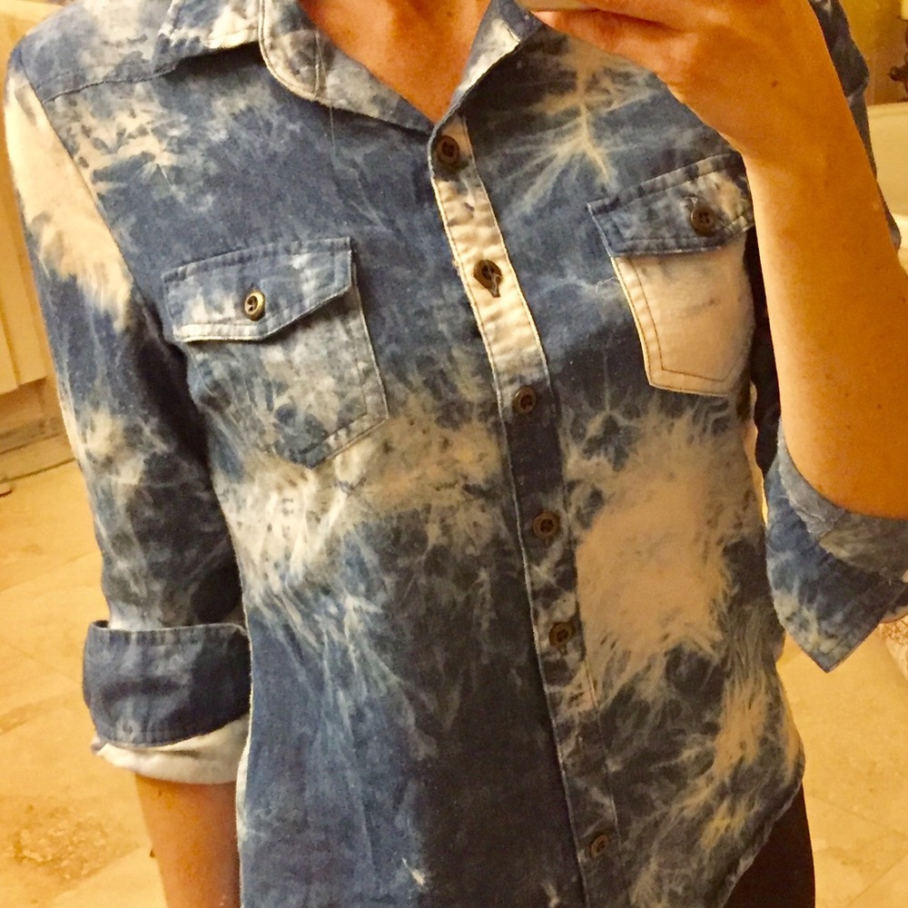 Fun, tie-dye Jean shirt